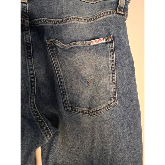 Men's Size 38 Hudson Ethan Biker Moto Skinny Blue Jeans Kuban Wash StreetWear - Picture 9 of 9